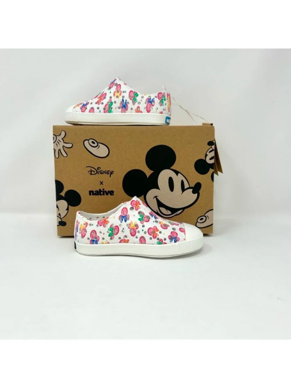 Native Shoes Jefferson Disney Minnie Paint Drops Toddler C5 Slip On Kids Shoes